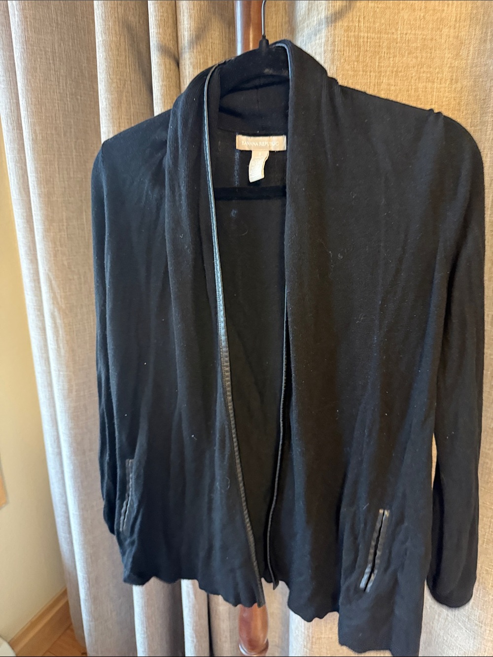 Banana Republic Black Open-Front Blazer-Style Cardigan